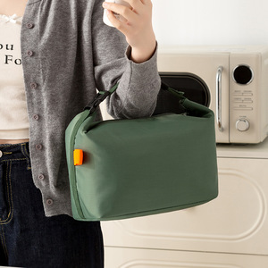Sac à lunch isotherme pliable, portable, pour les employés de bureau, les étudiants, imperméable, résistant à l'huile, style japonais, en tissu Oxford - Product Image 1