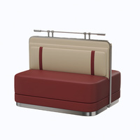 Ensemble de meubles de restaurant, canapé, table et chaise, en acier inoxydable carré, pour les restaurants de restauration rapide, les salons de thé, les cafés