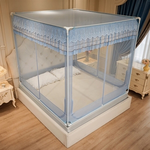 Nova rede mosquiteira antichoque para quarto, tipo yurt, sem instalação, para evitar que crianças caçem da cama em casa. - Product Image 3