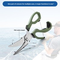 Ciseaux à poisson multifonctionnels détachables en acier inoxydable, crochets pour la cuisine, couteau de pêche, accessoires de pêche