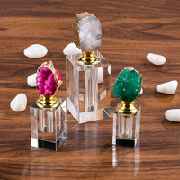Nouvelle conception, flacon de parfum en cristal d'agate de quartz brut naturel ECO de 3 ml, huile de oud
