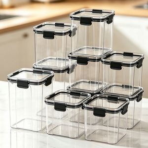 Multi Purpose Plastic <b>Storage</b> <b>Box</b> With Buckle Lid Insect Proof Moisture Proof for Kitchen Refrigerator Factory Warehouse Daily - Product Image 5