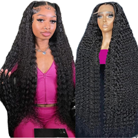 Perruques Lace Front Ondulées Profondes de 30 Pouces pour Femmes, 13x6 HD Transparentes, Densité 200%, Pré-Pluckées, Cheveux Humains Bouclés Profonds Longueurs Extra-longues
