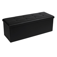Grand banc pouf en cuir de style moderne tabouret de rangement multifonctionnel pour les pieds Pouf populaire Rectangle personnalisé modèle