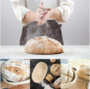 Rond 9 pouces indonésie rotin prouvant brotform bol levain Artisan pain épreuvage panier ensembles pour boulangers - Product Image 4