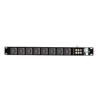 Bloc d'alimentation intelligent (PDU) 220V 10A C13 avec verrouillage par bouton, 8 prises, accès à distance, alerte par e-mail LCD, MQTT, extension d'E/S, personnalisable pour les institutions financières