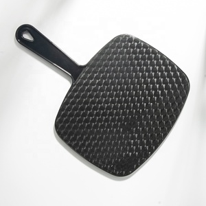 Gloway salon chuyên nghiệp làm tóc một mặt mái chèo tay gương mỹ phẩm trang điểm hình chữ nhật màu đen lớn cầm tay gương - Product Image 5