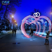 Décoration de Noël en forme de cœur géant 3D pour l'extérieur, motif lumineux pour centre commercial, paysage, mariage, décoration de la Saint-Valentin