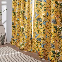 JA Rideaux de luxe modernes imprimés de fleurs Panneaux de draperie de fenêtre à œillets pour le salon Rideaux de salon