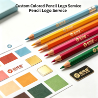 Ensemble de crayons de couleur personnalisés, logo personnalisé, 12 couleurs, crayons d'art de marque, solubles dans l'eau, mine de 0,3 mm, emballage en boîte en papier personnalisée pour
