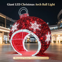 Boule de Noël LED étanche IP65, motif lumineux blanc chaud et rouge, ornement de Noël géant pour affichage extérieur