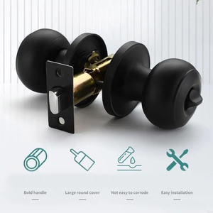 Serrure de poignée de porte de salle de bain sécurisée, en métal résistant à la corrosion, pour l'intimité, montage facile - Product Image 1