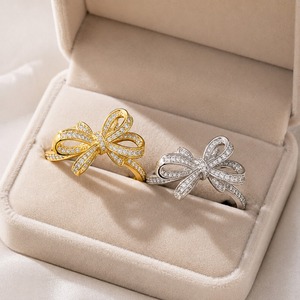 Anello romantico con fiocco esagerato, regalo per donne per feste e uso quotidiano - Product Image 1