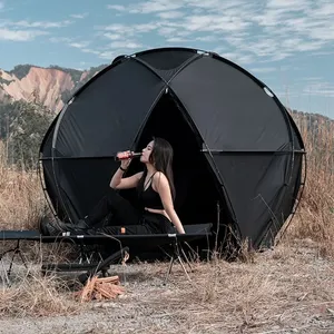 Hot Sale Black Dome Tent Camping Geodesic Starry Tent High Quality Dome Luxury Fabric custom dome tent For Outdoor