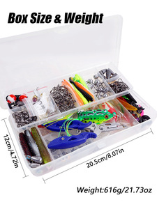 <span class=keywords><strong>332</strong></span> pièces en silicone artificiel appât souple leurre accessoires de pêche ensemble pour les poissons d'eau douce rivière et lac utilisation - Product Image 6