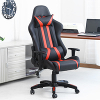 Chaise de jeu noire et orange, haute qualité, dossier haut, confortable, chaise de jeu en gros, siège de voiture de course, OEM personnalisé