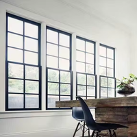 Ventanas de estilo europeo personalizadas CBMmart, ventana abatible de una sola hoja, diseño de rejillas herméticas, ventana abatible con manivela y vidrio insertado