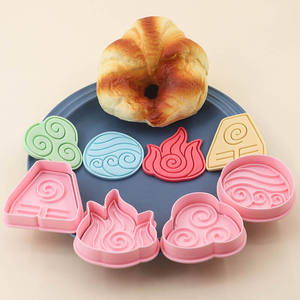 Rune série Biscuit moule eau feu terre vent 3D dessin animé bricolage argile Animation imprimé Biscuit gâteau décoration outils en plastique - Product Image 4