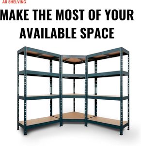 Estantería de Esquina Ajustable Serie <span class=keywords><strong>AR</strong></span> <span class=keywords><strong>Shelving</strong></span> Garage de 24 Pulgadas 500 lb. Capacidad por nivel, 4 niveles independientes - Product Image 5