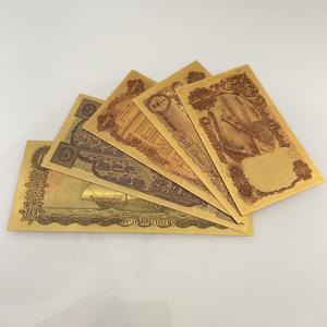 धातु शिल्प कुवेती मुद्रा मुद्रा 1/4 1/2 1 5 10 kwd कार्ड गोल्ड फॉइल बैंकनोट - Product Image 3