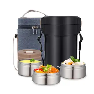 TAFUCO Sell Well Vacuum eco three container Double Wall stainless steel thermos lunch box