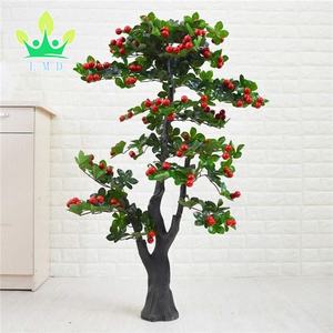 Grande plante artificielle de simulation de fausse fleur en plastique d'arbre fruitier de <span class=keywords><strong>cerisier</strong></span> d'intérieur avec pot et mousse - Product Image 2