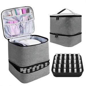 Trousse de Maquillage Portable Haut de Gamme Grande Capacité Double Couche avec Rangement pour Vernis à Ongles et Manucure Modèle 0708 - Product Image 2