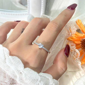 <span class=keywords><strong>Anelli</strong></span> FOXI in <span class=keywords><strong>Argento</strong></span>, Gioielli da Donna di Lusso Placcati in Oro Bianco, Anello a Cuore Rosa in <span class=keywords><strong>Argento</strong></span> Sterling 925 per Matrimonio e Fidanzamento - Product Image 3
