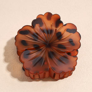 Pinzas de Pelo Minimalistas Antideslizantes de Plástico para Mujer, Diseño Floral Esmerilado con Estampado de Leopardo, Colores Sólidos, Accesorios para el Cabello - Product Image 4