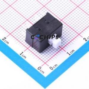 YTSPS-42E85L1 Push Button Switch Through hole Component (THT) Switch Self-Locking Square Plunger Through Hole White - Product Image 1