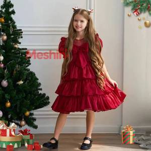 Nouvelle Robe de Bal Fantaisie pour Filles, Manches Bouffantes, en Tulle Superposé, Robes de Noël pour Enfants, Fabrication ODM/OEM - Product Image 5