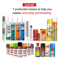 SANVO Mastic silicone acétique 300ml Haute résistance aux intempéries Adhésif à séchage rapide Non corrosif Temps de séchage à la surface de 0,2h pour
