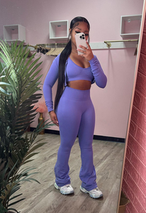 Otoño 2025, fabricante de ropa de mujer de <span class=keywords><strong>3</strong></span> piezas a la moda, conjuntos de entrenamiento deportivos ajustados personalizados para gimnasio y Yoga para mujer - Product Image 5