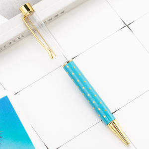 Bolígrafos de punta redonda metálicos flotantes con purpurina DIY, populares y de moda, de 1.0 mm de ancho de escritura, personalizables con logotipo - Product Image 1