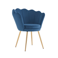 Fauteuil de salle à manger contemporain de luxe, design moderne, pour la maison, le bureau, la cuisine, l'appartement, avec pieds en métal et revêtement en velours