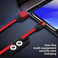 Câble de données pour téléphone portable créatif trois-en-un, charge rapide 3A, rotation magnétique, multifonction, blindage tressé, vente en gros