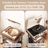 Support de tourne-disque sur pied à 3 niveaux avec rangement pour disques vinyles, support de platine extra-large pour salon, brun rustique