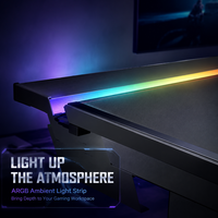 Scrivania Elettrica Regolabile in Altezza con Gambe in Alluminio, Design Moderno, Illuminazione RGB, Gestione Cavi, per Uso Commerciale e Ufficio