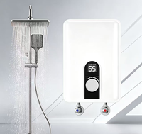 Chauffe-eau électrique instantané sans réservoir 3,5-5,5 kW 110/220 V, élément chauffant en acier inoxydable, étanche IPX4, affichage LED