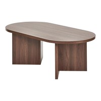 Phoenix Nordischer Stil Weißer Umweltfreundlicher Couchtisch Modernes Design Oval Wohnzimmer Flach Verpackt Holzplatte Metallrahmen 1 Jahr