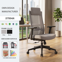 Chaise de bureau ergonomique en maille avec accoudoirs fixes réglables, pieds chromés, base pivotante réglable en hauteur, design moderne pour la maison/le bureau