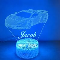 Lampe de nuit LED 3D personnalisée avec nom de joueur de football, 7 couleurs, alimentation par piles ou USB, cadeau personnalisé