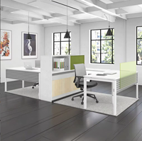 Cloison de bureau en bois avec panneau de verre et aspect naturel haut de gamme pour poste de travail en cubicle haut de gamme