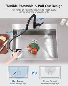 Modern Classic Pull-Down Chrome Finish <b>Kitchen</b> Faucet with Ceramic Valve Core Factory Direct Black <b>Sink</b> Mixer for Hotels - Product Image 3