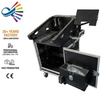 Flight case OEM étanche pour console de mixage à levage hydraulique, avec support pour ordinateur portable Waves E-Motion LV1 et doublure EVA de protection