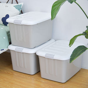 <span class=keywords><strong>Caja</strong></span> <span class=keywords><strong>de</strong></span> almacenamiento <span class=keywords><strong>de</strong></span> plástico PP con cerradura grande Citylife, forma rectangular multiusos para juguetes y ropa engrosada con cerradura - Product Image 1