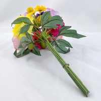 Bouquet de fleurs artificielles en PE, roses et lys, fait main, doux, moderne, pour mariage, fête, Halloween, Noël, décoration de centre de table
