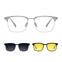 Lunettes de soleil polarisées haute définition 3-en-1 pour hommes 1802, avec vision nocturne, monture robuste en alliage, pour myopes