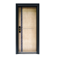 Design rustique gris verre trempé aluminium encadré français avant en acier porte battante Crittal porte en verre pour l'intérieur