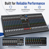 Console de mixage audio professionnelle EX-2400 24 canaux, égaliseur graphique 3 bandes, USB, Bluetooth pour studio, scène et enregistrement en direct